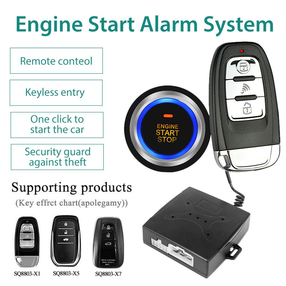 12v bil suv nøglefri indgangssystem motor start alarm system tryk på en knap start system fjernbetjening stop bil tilbehør
