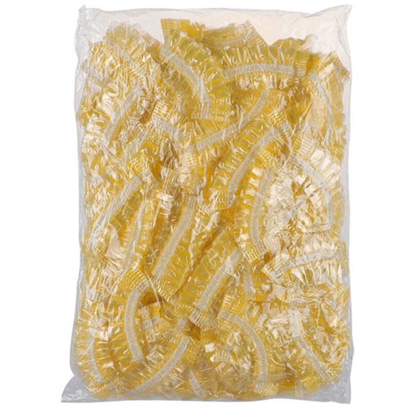 100 pz monouso parrucchiere paraorecchie salone trasparente copri orecchie protezione dell'orecchio tintura per capelli proteggere tappo strumento per lo messa in piega del colore dei capelli: giallo