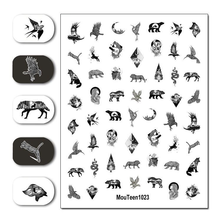 Newest Mouteen1029 Dripping Graffiti Nail Sticker Nail Water Sticker for Nail Art Sticker Decal Art Decoration: Light Khaki