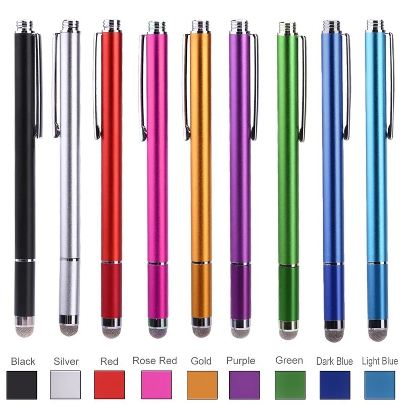 2in1 Capacitive Pen Touch Screen Drawing Pen Stylus with Conductive Touch Sucker Microfiber Touch Head for Tablet PC Smart Phone