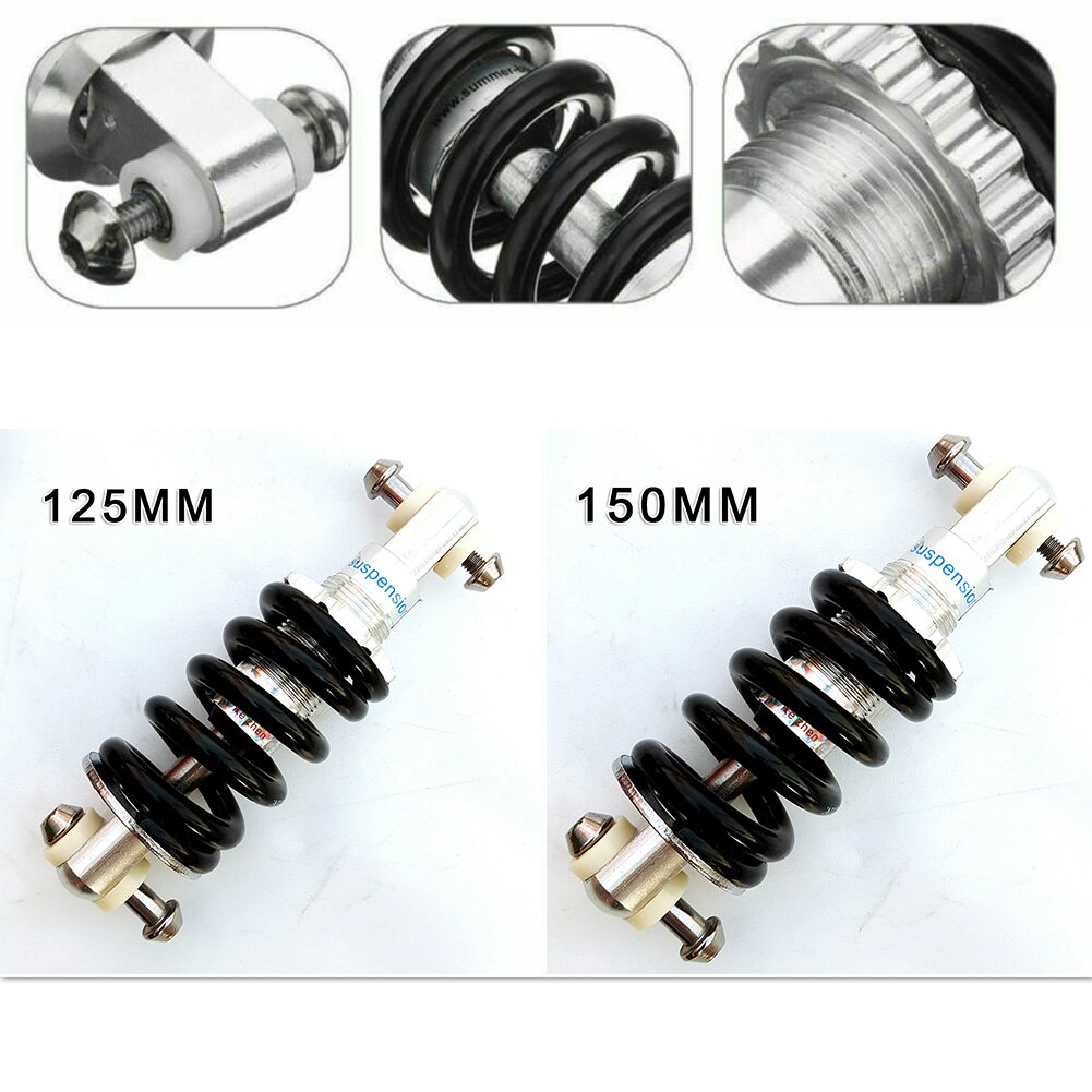 125/150MM Bicycle Mountain Bike Shock Absorber Upgrade Replacement Parts Rear Shock Absorber Black