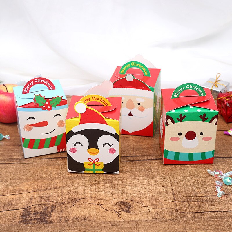 Caja de Apple con dibujos animados, embalaje de Nochebuena, vela de , cera de parafina, manualidades, novedad