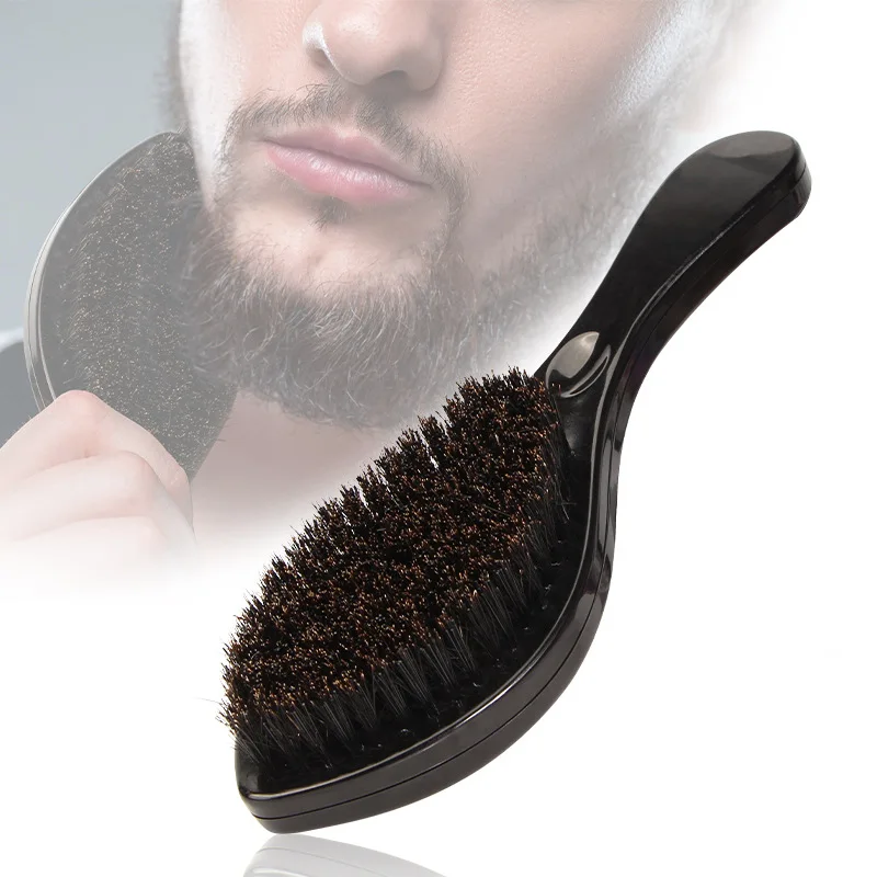MAN Hair Brush Boar Bristle For Men's Beard Shaving Comb Face Massage Facial Hair Cleaning Brush Wave Comb