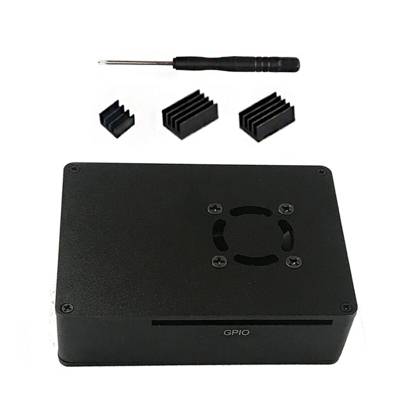 Raspberry pi 3/4 Model B aluminum black/silver case, with Fan Heatsink: PI4-ALU-CASE-G