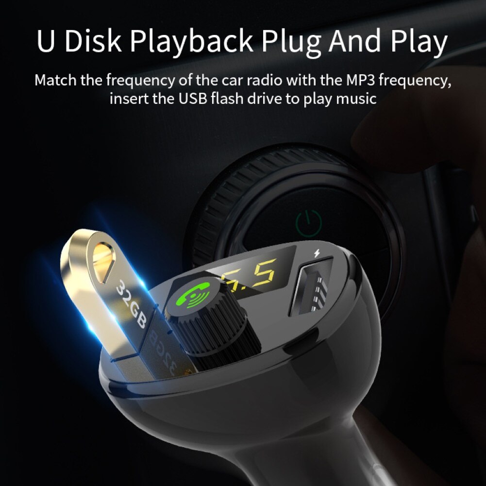 BT23-reproductor de MP3 inalámbrico para coche, transmisor FM con Bluetooth, manos libres, Cargador USB Dual, accesorios eléctricos para automóvil