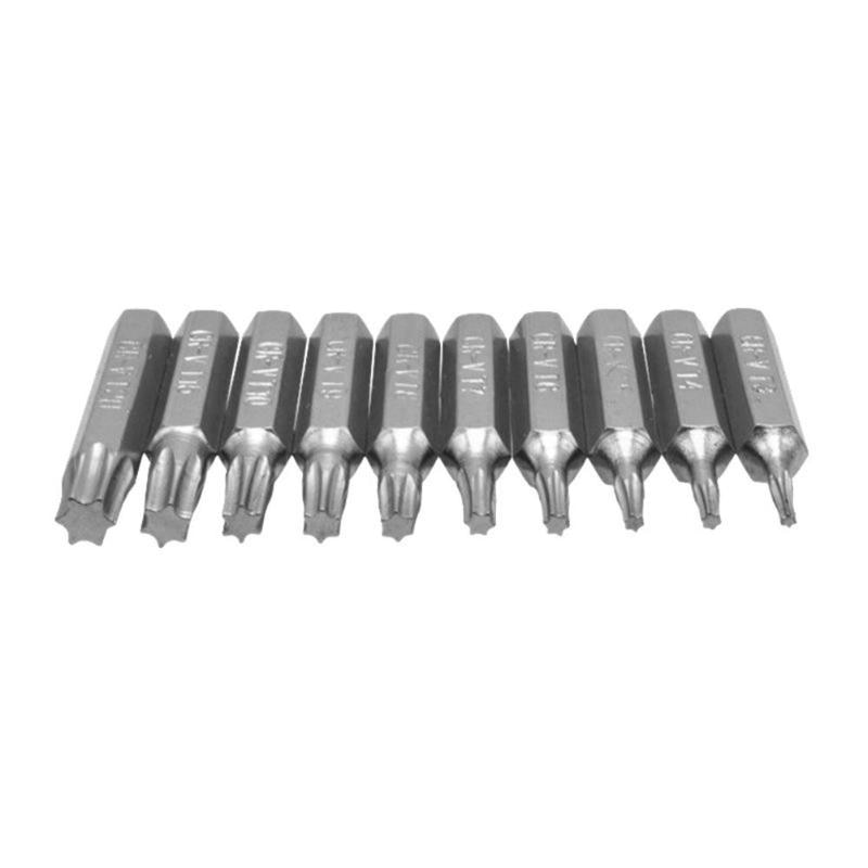 10Pcs 4Mm CR-V Torx Bits Set T3 T4 T5 T6 T7 T8 T9 T10 T15 T20 Batch Hoofd mobiele Reparatie Schroevendraaier Bits