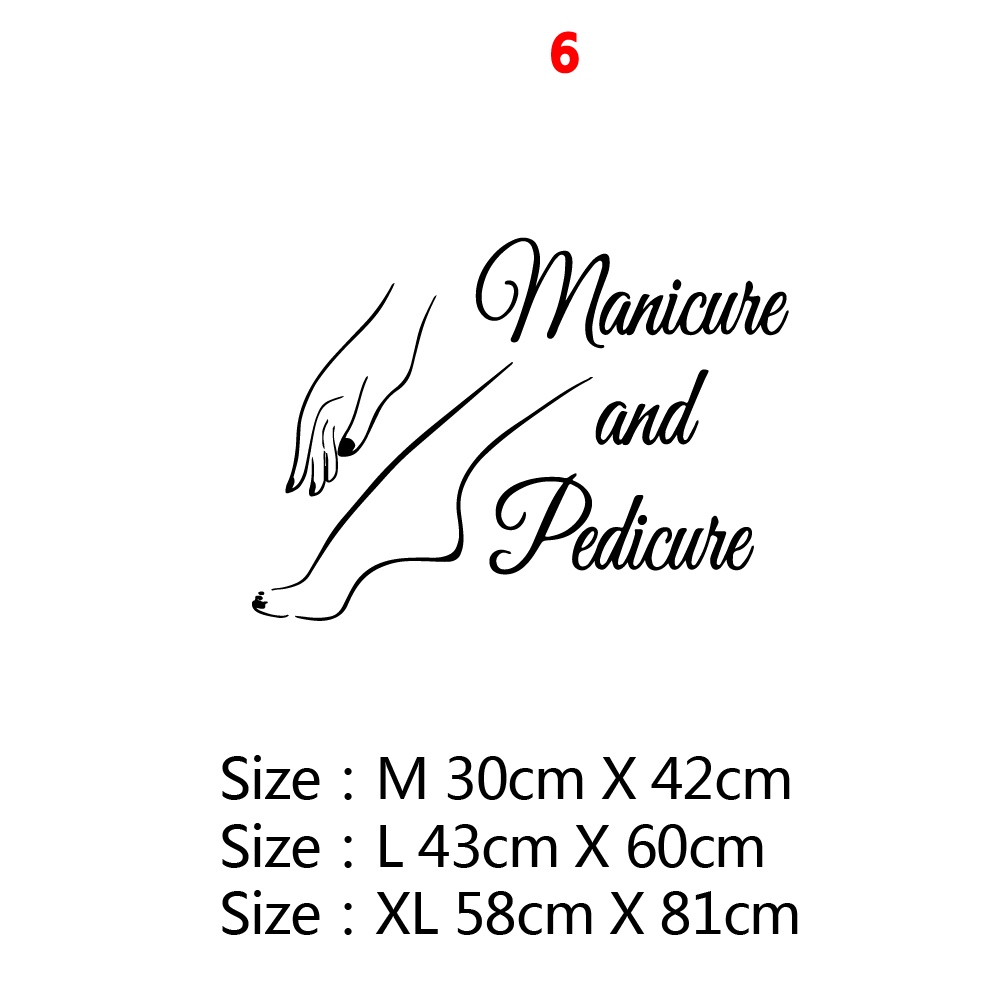 Creatieve Muurtattoo Nail Salon Wall Art Stickers Vinyl Decals Voor Nail Salon Room Decor Sticker Vinyl Muurschildering Behang Poster: Klein / Roze