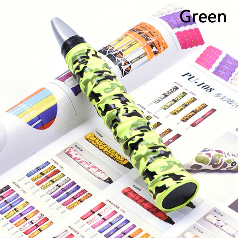 Antideslizante raqueta de bádminton Overgrips cinta transpirable deporte sobre Tenis agarre Banda de sudor: green
