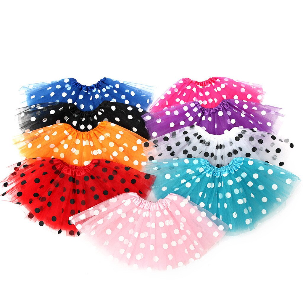 2 to 8 år tutu nederdel børn piger nederdele polka dot tyl ballet mesh prinsesse nederdele sommer pige dans tøj