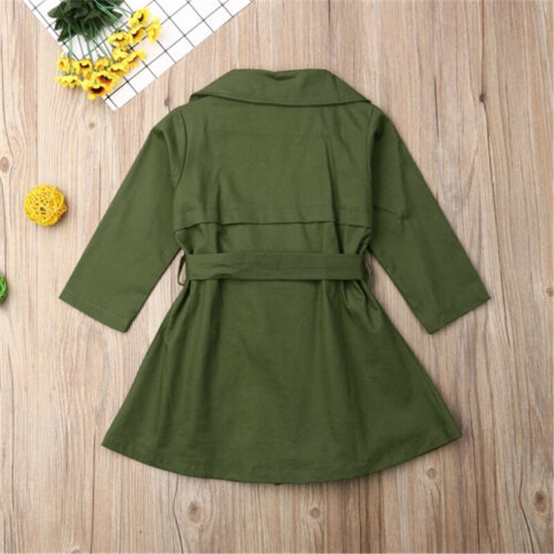 Kid Trench Baby Girl Clothes Autumn Trench Coat Double Breasted Quilted Button Up Wind Jackets Outwear Parka Overcoat Fast Ship