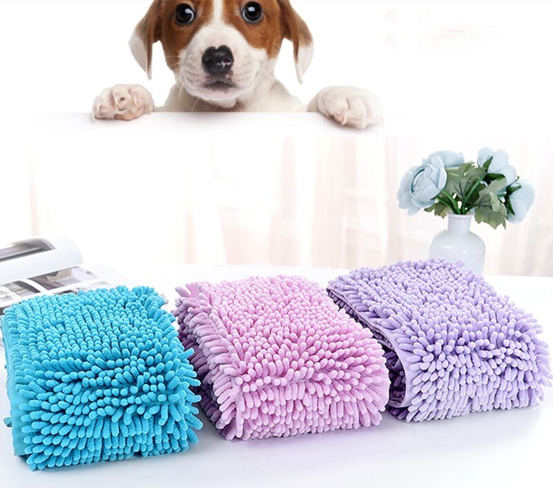 Soft Fiber Chenille Pet Dog Towel Strong Absorbent Water Quick Dry Hair Puppy Cat Bath Towel Dogs Drying Towel Blanket