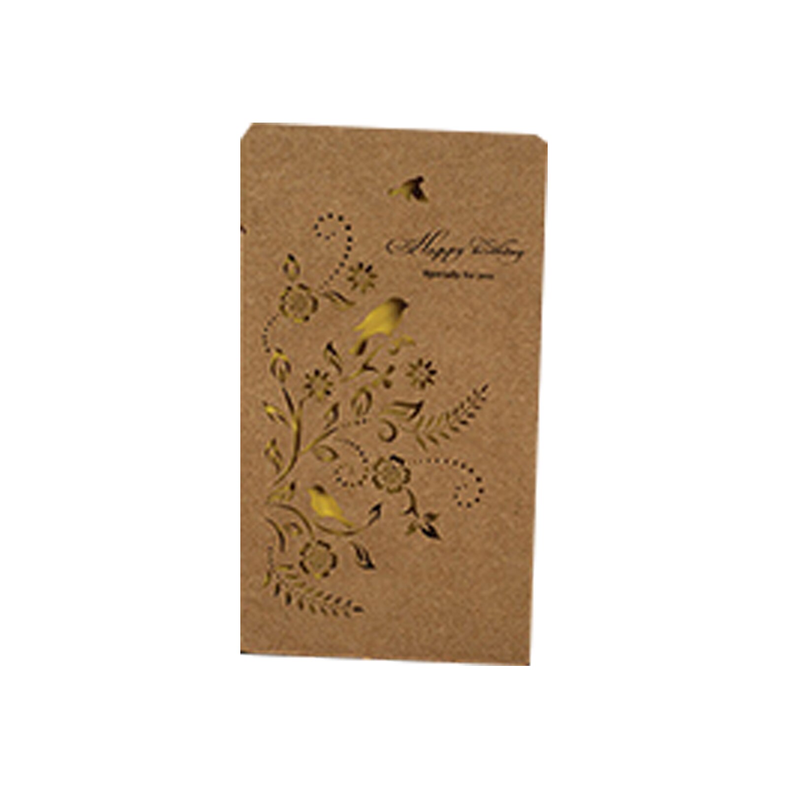 2 Sets(Envelope+Card) Hollow Kraft Paper Envelope Retro Greeting Card Blessing Birthday Invitation Card 18x10cm: 4