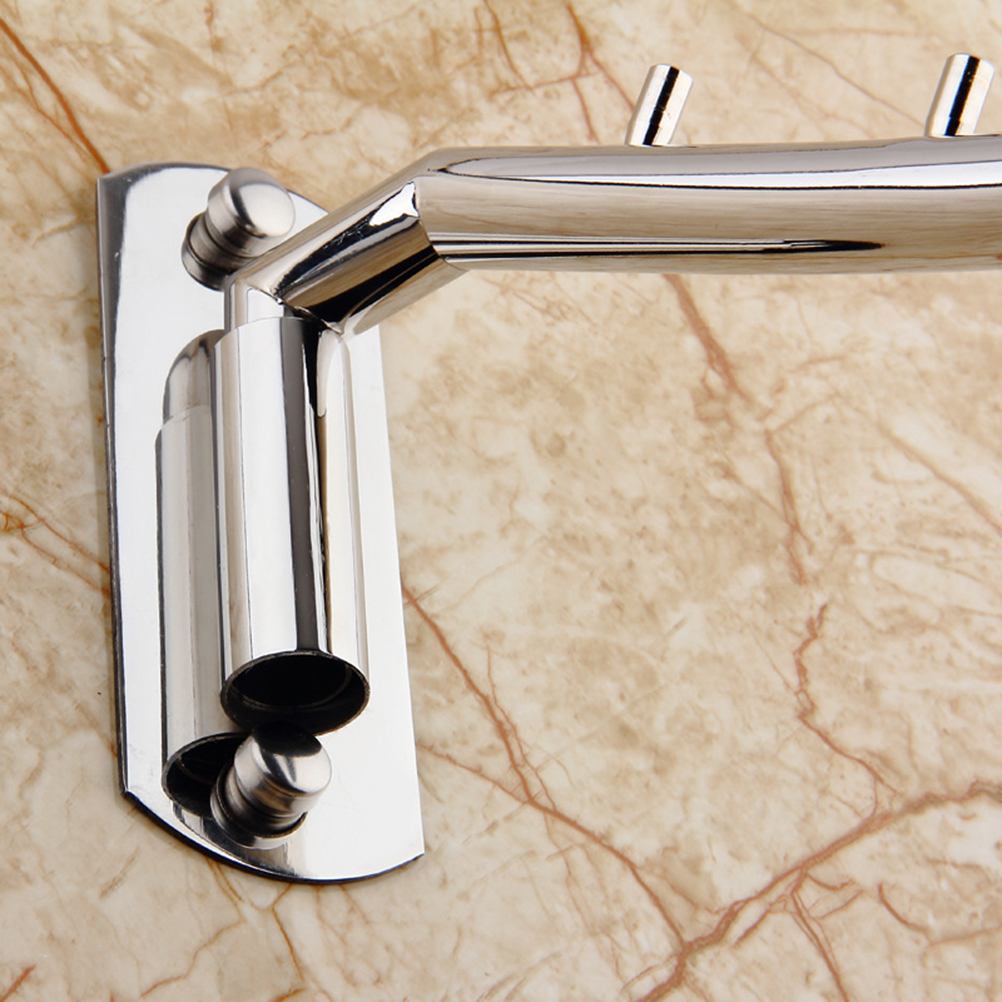 Wall Mounted Clothes Hanger Rack Rotatable Stainless Steel Clothes Organizer with Swing Arm Holder