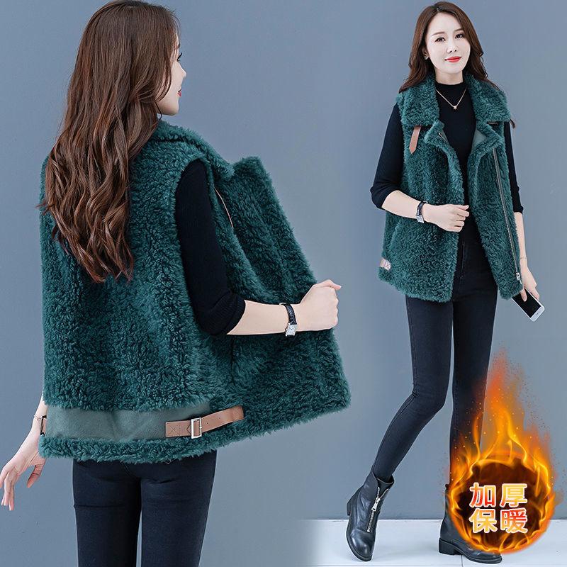 Vest Sheep Sheared Coat Women's Short Vest Autumn And Winter Fur Integrated Lamb Wool Coat Trend