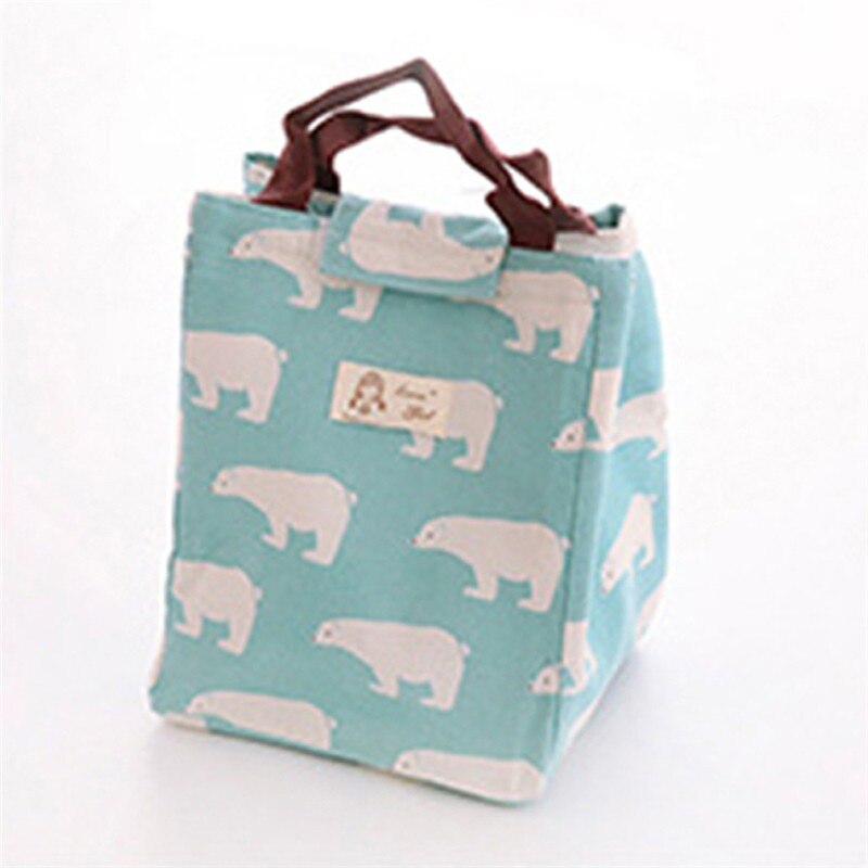 Portable Insulated Oxford Cloth Lunch Bag Thermal Food Picnic Lunch Bags For Women Kids Men Print Lunch Box Bag Tote: Blue B