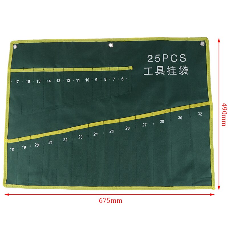 6/8/12/25 Pocket Grids Canvas Roll Spanner Tang Wrench Tool Opbergtas: A4