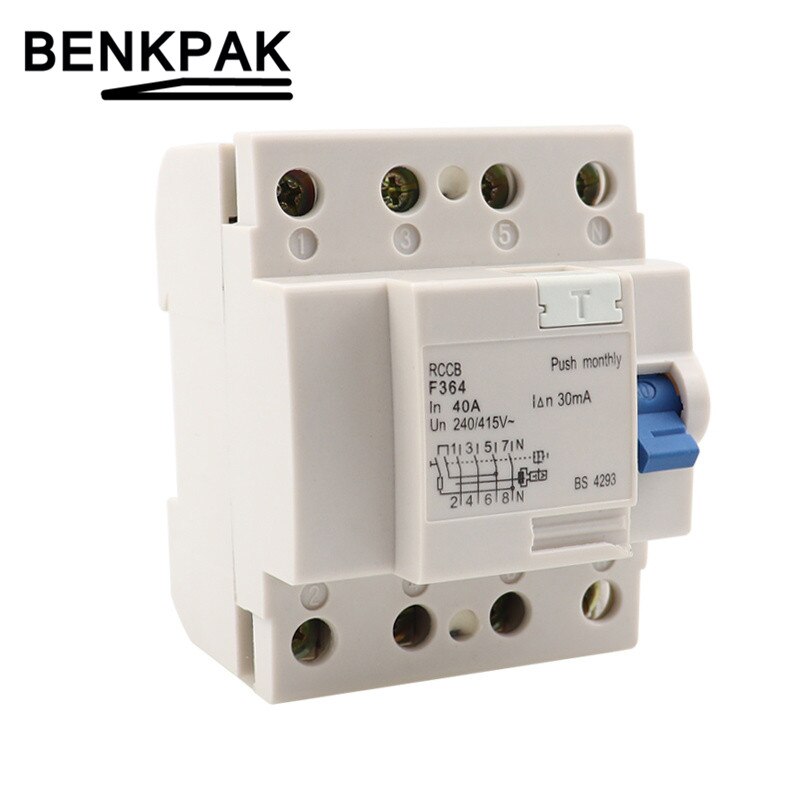 RCCB 4P 32A 40A 63A residual current circuit breaker RCCB