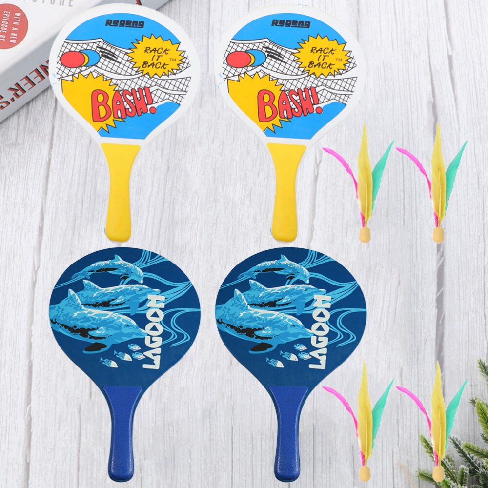 2 conjuntos de placa raquete de badminton raquete de badminton paddle para festa de praia ao ar livre viagem