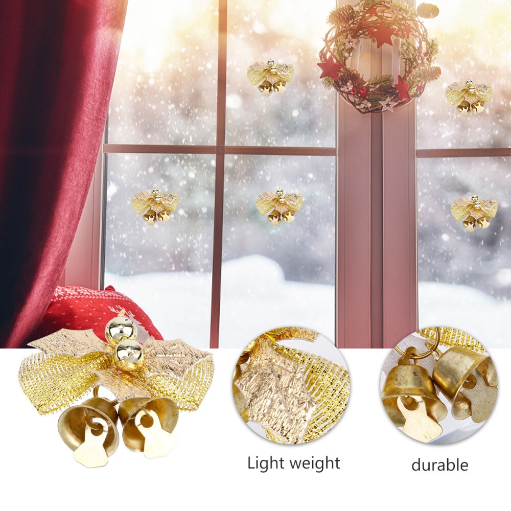 6pcs Christmas Fabric Bows Mini Christmas Tree Bows Xmas Bowknot Decoration