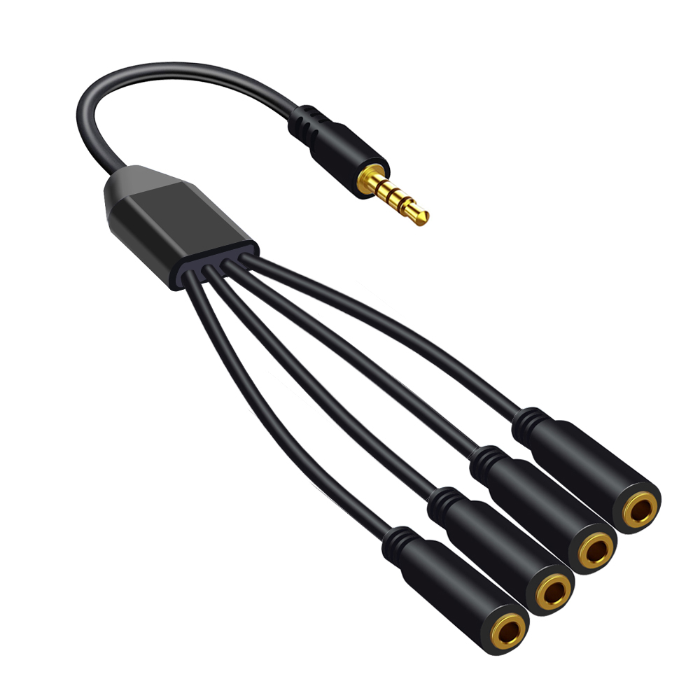 Divisor de auriculares de 3,5mm, extensor de conector Audeo, Cable auxiliar de 1 a 6 puertos, adaptador de Audio de micrófono para auriculares de teléfono, Cable divisor