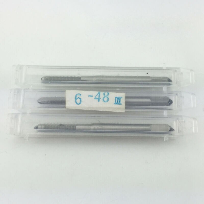 3 stk. 6-48 uns tap højhastigheds stål 3 fløjte konisk gevindtappe metrisk fræser