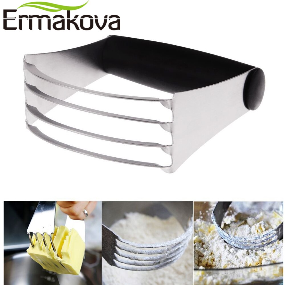 YuryFvna Pastry Cutter Mixer Blender Baking Dough Blender Cutter Stainless Steel Bladed Dough Cutter/Blender Scraper Chopper