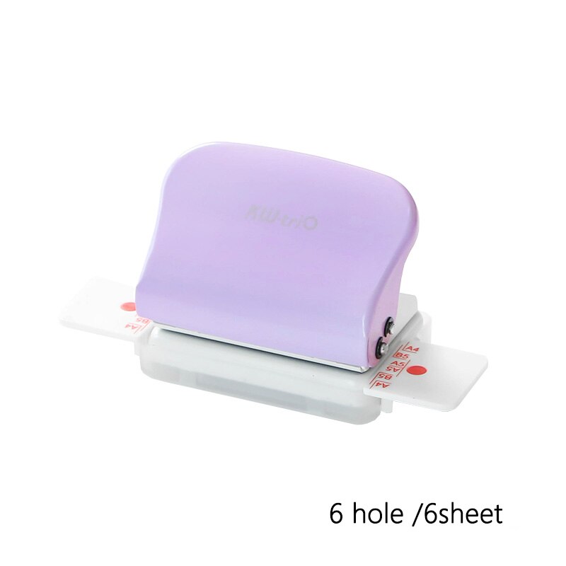 KW-trio 10-Hole Paper Punch Handheld Metal Hole Puncher Capacity 10sheet for A4 A5 B5 for Notebook Scrapbook Diary Binding 99H5: Purple 6 hole