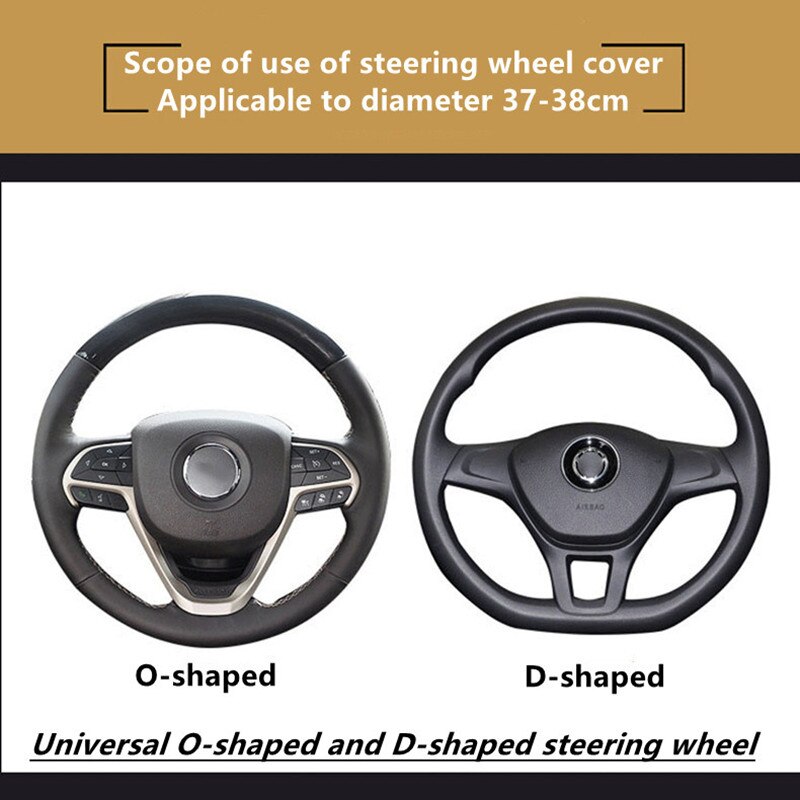 DIY Microfiber Soft Leather Car Hand Sewing Steering Wheel Cover With Needles And Thread For Diameter 38cm Auto Car Accessories