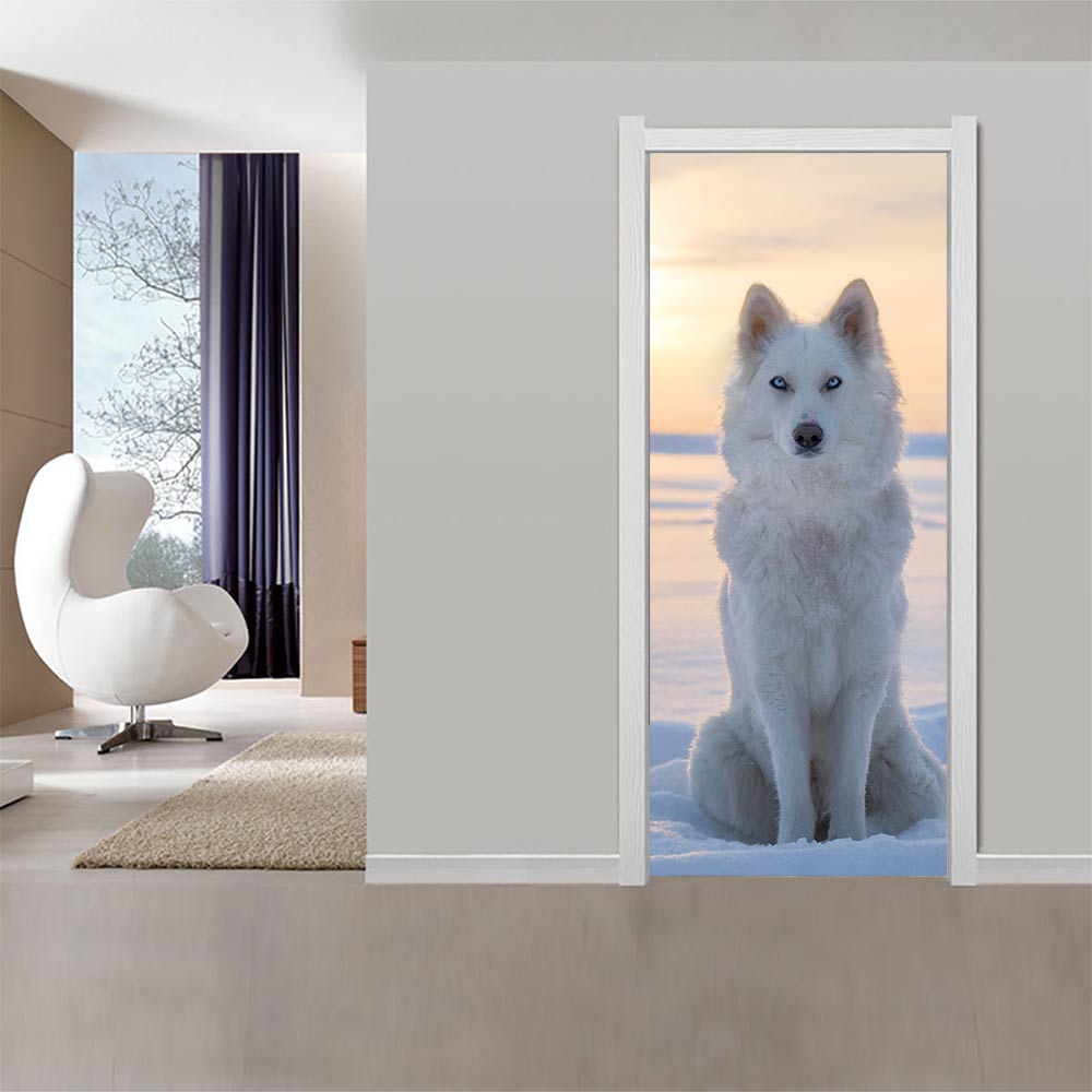 3D Arctic wolf door stickers wall stickers self-adhesive waterproof removable