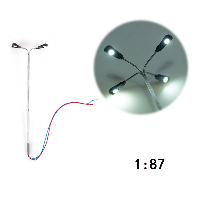 1:87/1:100 Schaal Model 4 Led Lichtgevende Straat Lamp Lantaarnpaal Landschap Licht Diy Trein Model Decoratie Zand Tafel Model Y4UD: 1