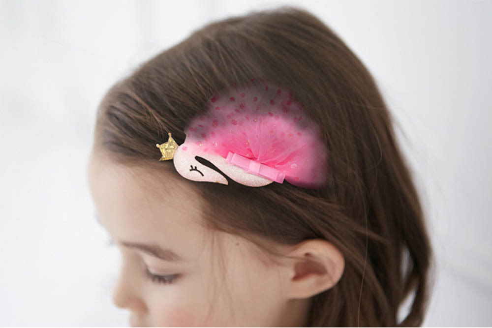 Baby Products Children Lace Swan Baby Hair Clip Hair Accessories Girl Cute Soft Headdress Newborn Pure Color Headdress