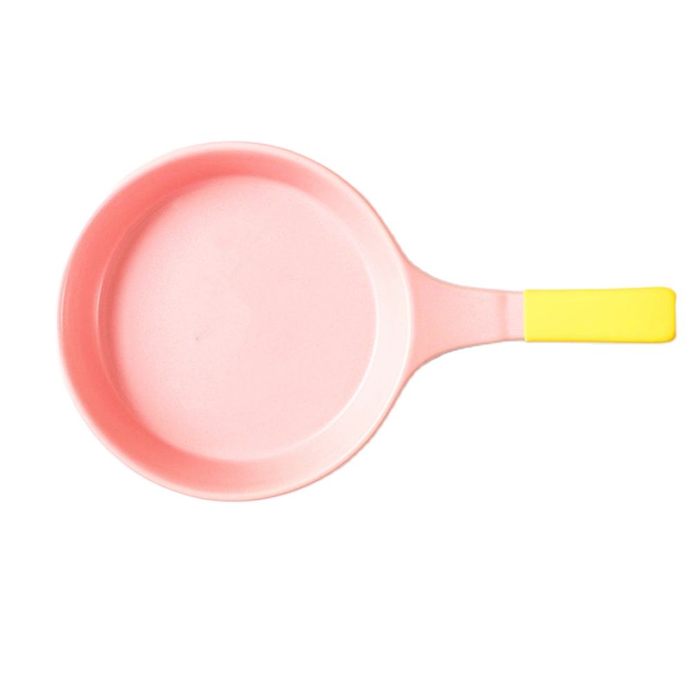 Whole Body Ceramic Mini Frying Pan with Extended Handle and Anti-Scald Rubber Applicable to Open Fire Stove