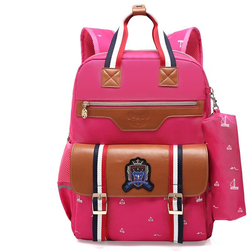 Sun eight ortopædisk rygsæk skoletaske til pige oxford rygsæk børn skole bogtaske piges skoletasker håndtaske 6 farver: Rose