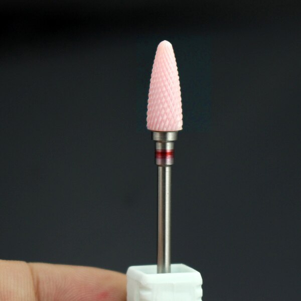 1 stücke Weiß Rosa Keramik Nagel Bohrer Fräsen Cutter für Manikübetreffend Elektrische Bohrer Zubehör Dreh Grat Manikübetreffend Bits Mühlen Werkzeug: Rosa-4