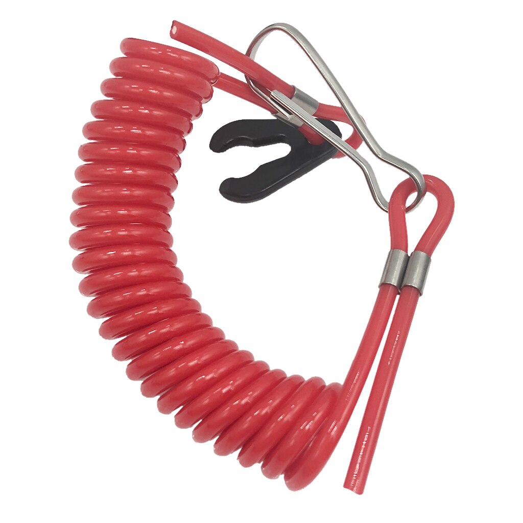 Boat OutBoard Emergency Stop Kill Switch & Coiled Lanyard for Tohatsu Universal (Red)