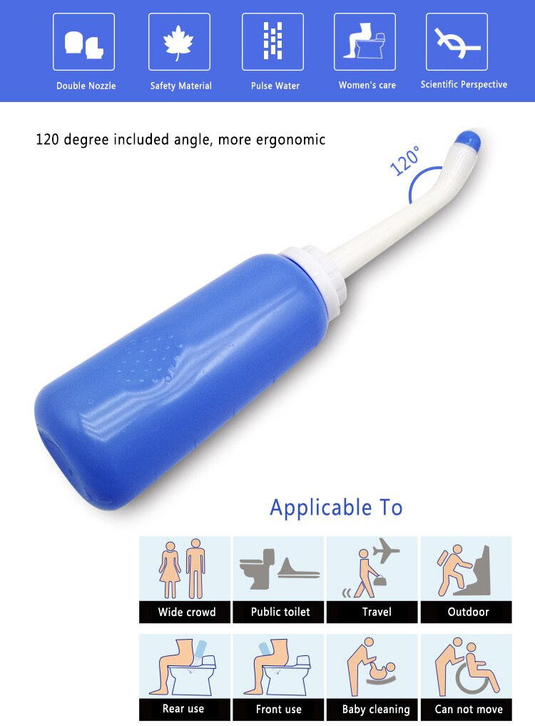 1pc 500ml Hygiene Sprayer Personal Cleaner Hand Held Toilet Bidet Tackle Hygiene Washing Travel Portable Bottle