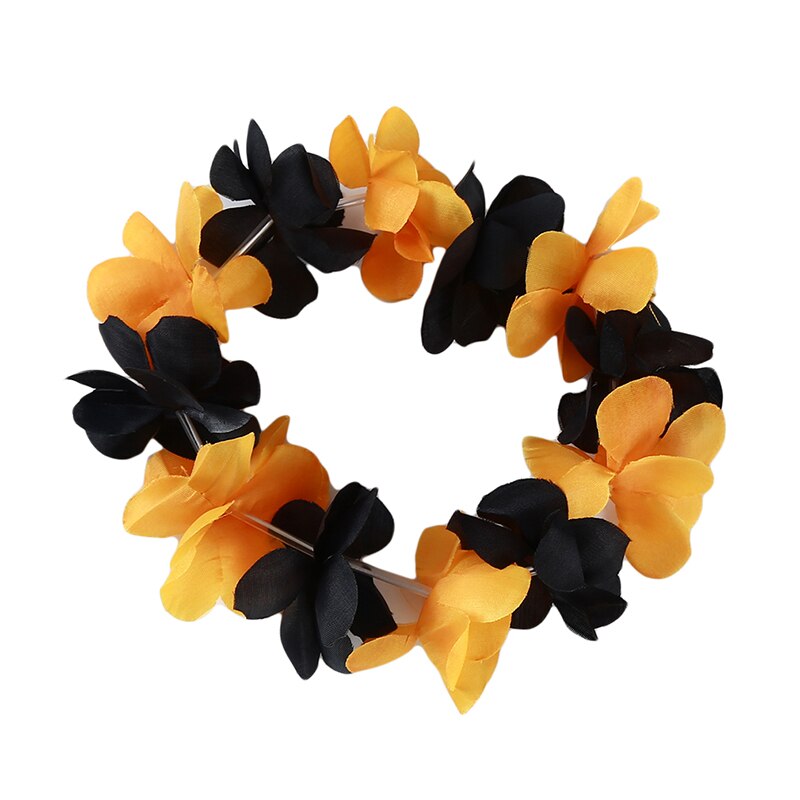 Hawaiian Hula Flower Garland Set Lei Luau Hula Fancy Dress Beach Part Flower Garland Necklace Headband Bracelet Wristband 4pcs