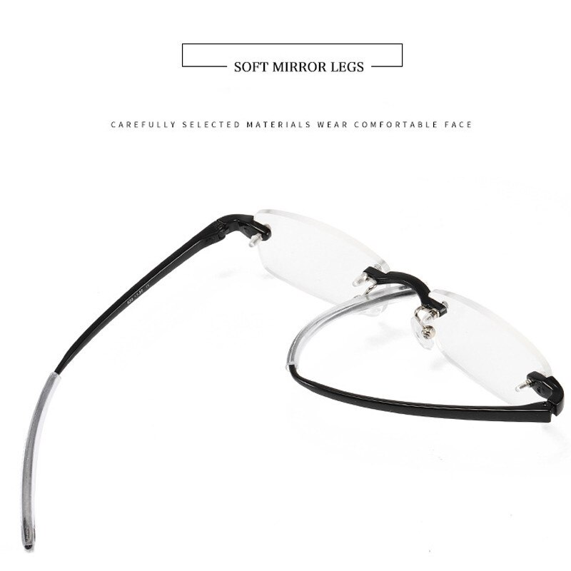 Elbru optical  +1.0+1.5+2.0+2.5+3.0 heren dames randloze leesbril trimmen presbyopie brillen voor dames brillen