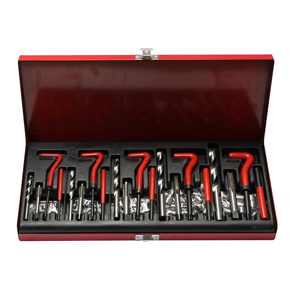 131 Pcs Engine Block Restoring Damaged Thread Repair Tool Kit M5 M6 M8 M10 M12 for Helicoil Car Repair Tools Coarse Crowbar