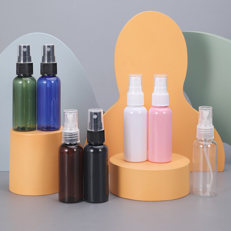 10Pcs Draagbare Lege Plastic Spuitfles Pet Verstuiver Navulbare Fles Vloeibare Ontsmettingsmiddel Container 30Ml/50Ml/100Ml