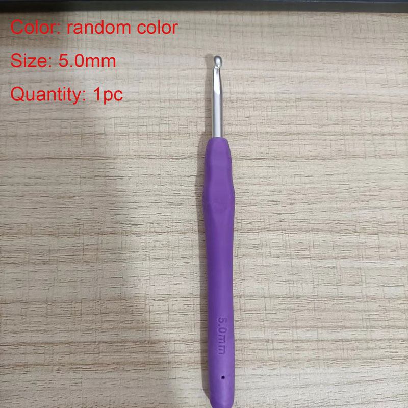 1pc crochê ganchos 2.0mm-8.0mm ergonômico crochê ganchos de plástico alça de tricô para diy artesanato ganchos agulhas ferramentas suprimentos: Dourado