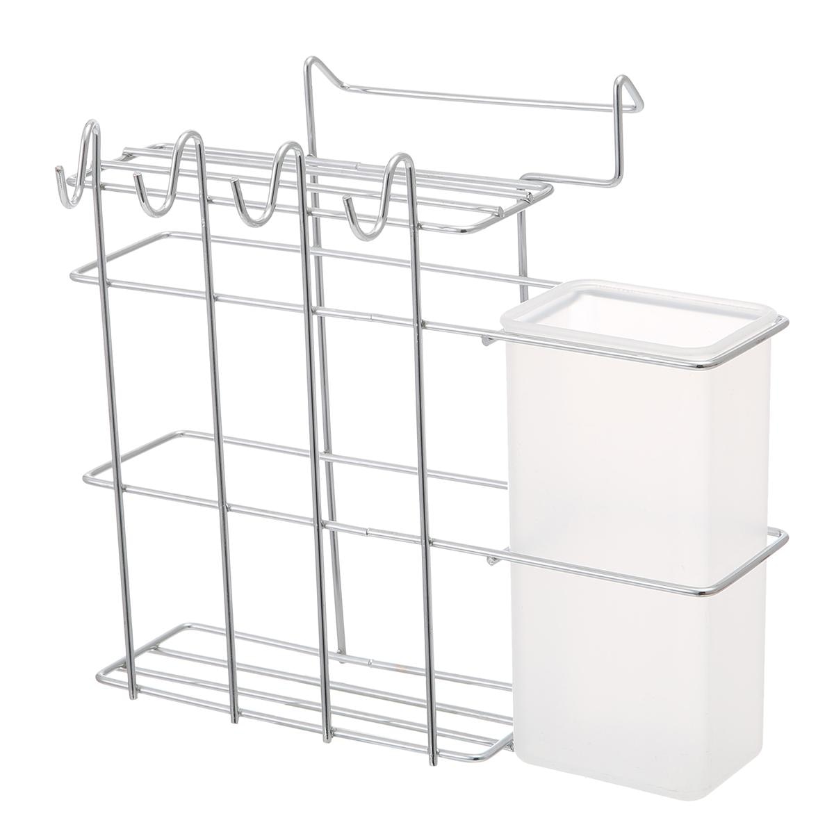 Chrome-plated Alloy Kitchen Dish Rack Plate Cutlery Cup Dish Drainer Drying Rack Wall Mount Kitchen Organizer Storage Holder