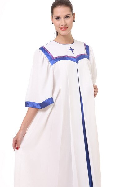 Unisex Priest Pastor Christian Church Choir long Robes church clothing for adults black friday church gown robe Blue color: XXL