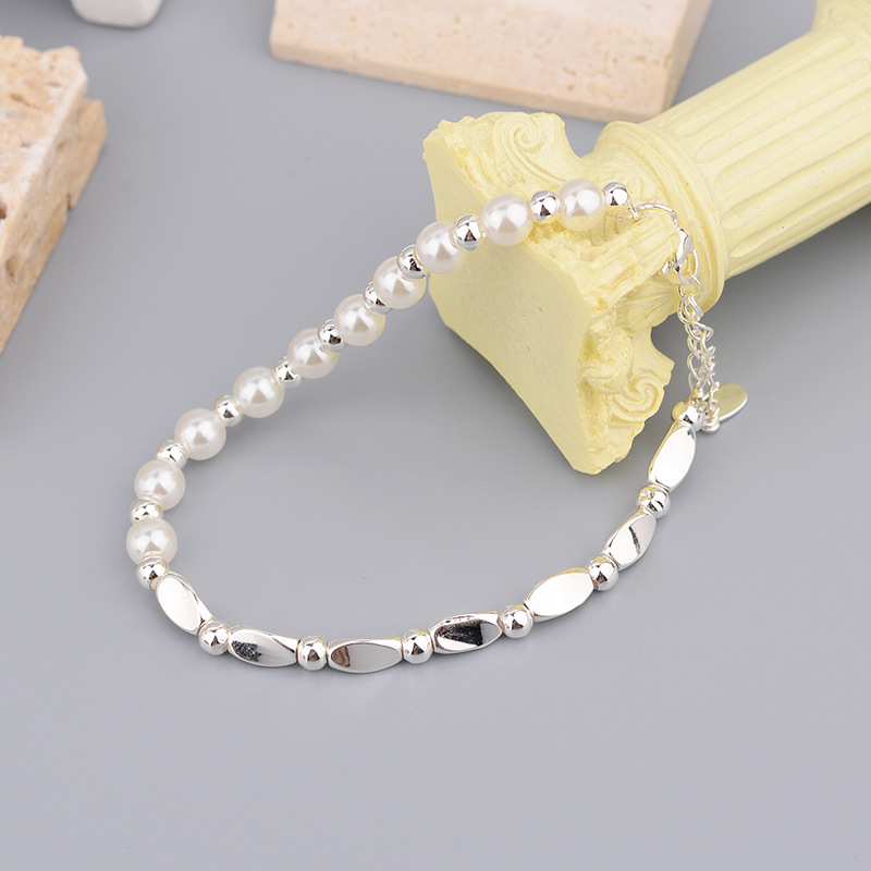 FOXANRY 925 Stempel Armbänder für Frauen modisch Elegante charmant Einfache Spleißen Perle Kette Partei Schmuck Geburtstag