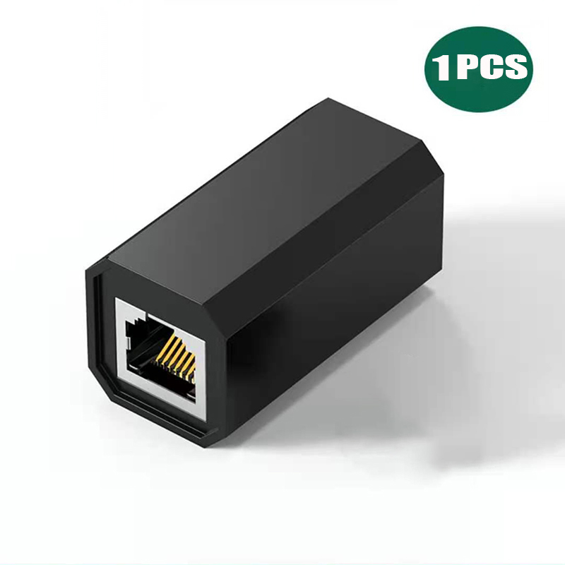 Netzwerk Kabel Verlängerung Adapter RJ45 Koppler Für Katze 7 Ethernet Konverter Buchse auf Buchse Ethernet Kabel für TV PC Hub drucker: 1Stck Schwarz