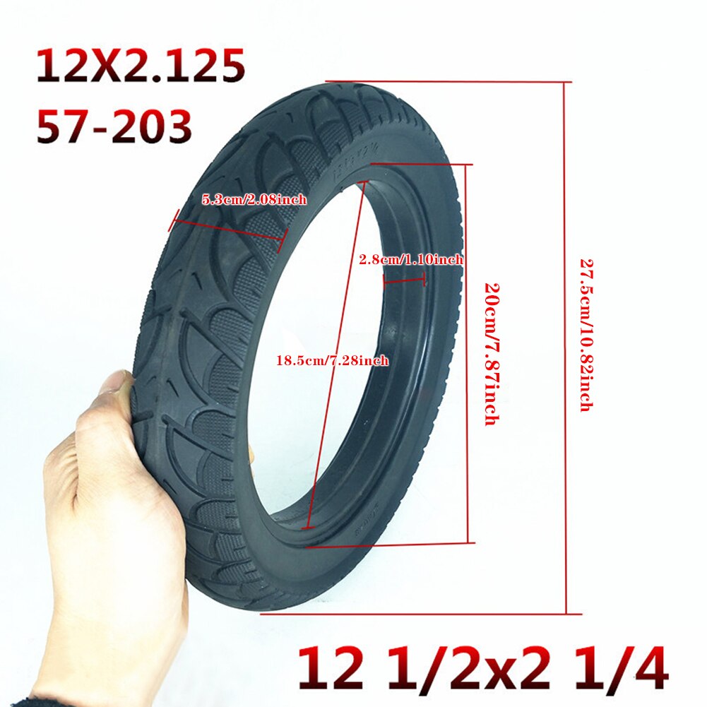 Electric Scooter Solid Tire 12 1/2*2 1/4(57-203) Air Free Punctureproof Tyre