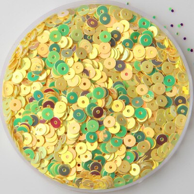 25g(1000 stuks ) 13 kleuren 4mm gouden briljante losse pailletten veelkleurige ronde pailletten diy accessoires glitter voor kleding: Geel
