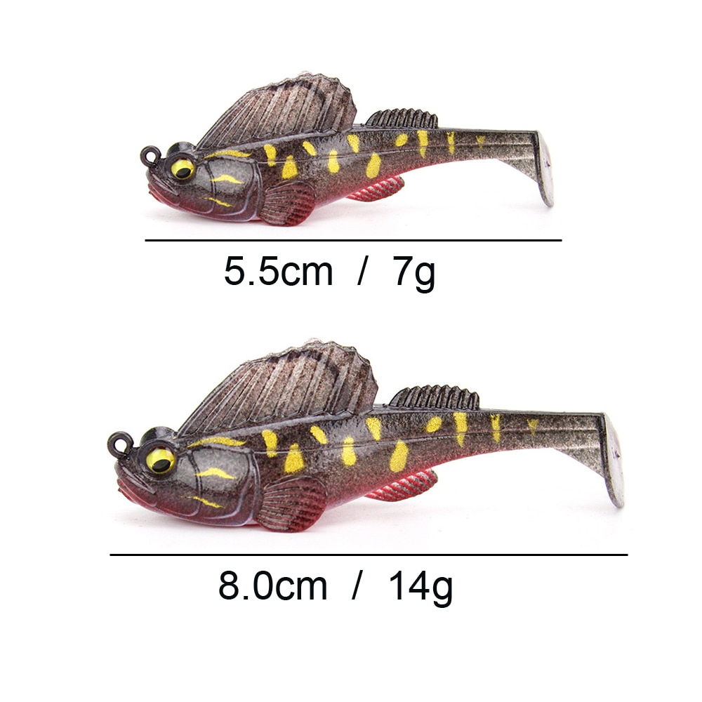 80mm 14g Ultra Realistic Goby Paddle Soft Lure Fish Baits Finest Detailed Softbait Swimbait Fishing Bait