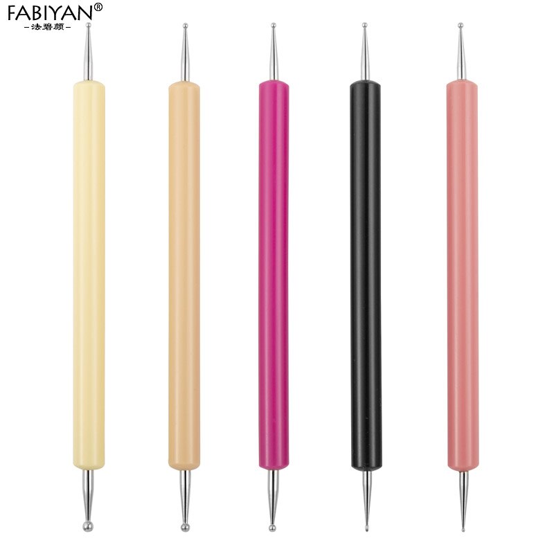 5 Stks/set Dual-Ended Kleurrijke Steentjes Picker Nail Puntjes Pen Wax Potlood Manicure Nail Art Tool