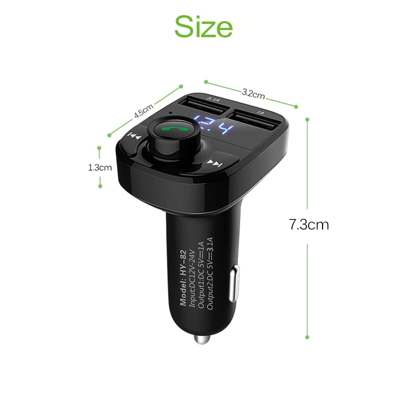 Transmisor FM Onever Aux modulador Bluetooth Kit de manos libres para coche de Audio de coche MP3 jugador con 3.1A de carga rápida cargador Dual del coche del USB